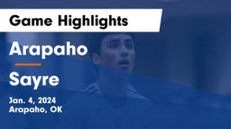 Arapaho  vs Sayre  Game Highlights - Jan. 4, 2024