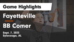 Fayetteville  vs BB Comer Game Highlights - Sept. 7, 2023