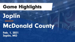 Joplin  vs McDonald County  Game Highlights - Feb. 1, 2021