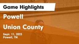 Powell  vs Union County  Game Highlights - Sept. 11, 2023