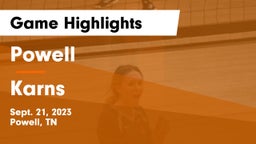 Powell  vs Karns  Game Highlights - Sept. 21, 2023