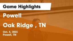 Powell  vs Oak Ridge , TN Game Highlights - Oct. 4, 2023