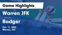 Warren JFK vs Badger Game Highlights - Oct. 11, 2023