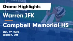 Warren JFK vs Campbell Memorial HS Game Highlights - Oct. 19, 2023