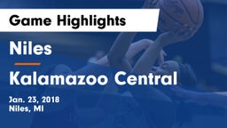 Niles  vs Kalamazoo Central  Game Highlights - Jan. 23, 2018