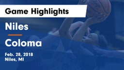 Niles  vs Coloma Game Highlights - Feb. 28, 2018