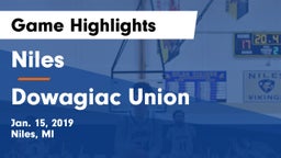 Niles  vs Dowagiac Union Game Highlights - Jan. 15, 2019