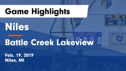 Niles  vs Battle Creek Lakeview  Game Highlights - Feb. 19, 2019