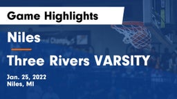Niles  vs Three Rivers VARSITY Game Highlights - Jan. 25, 2022