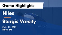 Niles  vs Sturgis Varsity Game Highlights - Feb. 21, 2022