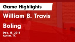 William B. Travis  vs Boling  Game Highlights - Dec. 15, 2018