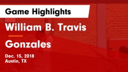 William B. Travis  vs Gonzales  Game Highlights - Dec. 15, 2018