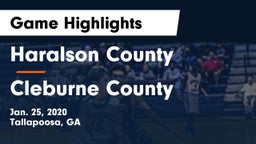 Haralson County  vs Cleburne County  Game Highlights - Jan. 25, 2020