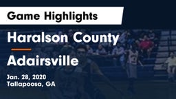 Haralson County  vs Adairsville  Game Highlights - Jan. 28, 2020