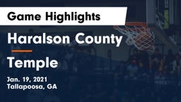 Haralson County  vs Temple  Game Highlights - Jan. 19, 2021