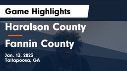 Haralson County  vs Fannin County  Game Highlights - Jan. 13, 2023