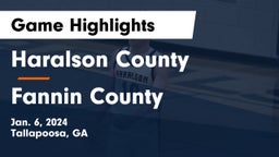 Haralson County  vs Fannin County  Game Highlights - Jan. 6, 2024