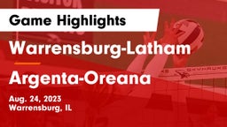 Warrensburg-Latham  vs Argenta-Oreana  Game Highlights - Aug. 24, 2023