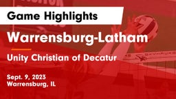 Warrensburg-Latham  vs Unity Christian of Decatur Game Highlights - Sept. 9, 2023