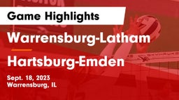 Warrensburg-Latham  vs Hartsburg-Emden Game Highlights - Sept. 18, 2023
