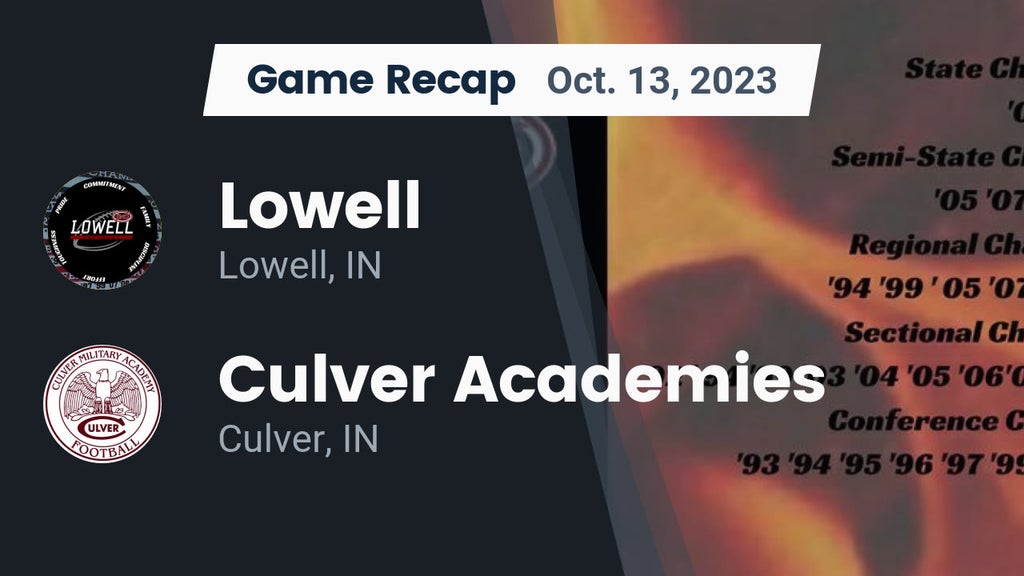 GAME NIGHT IN THE REGION: Hobart at Lowell Football 9/16/22 