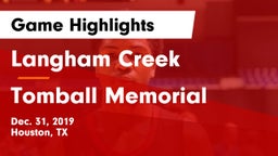 Langham Creek  vs Tomball Memorial Game Highlights - Dec. 31, 2019