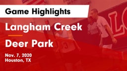 Langham Creek  vs Deer Park  Game Highlights - Nov. 7, 2020