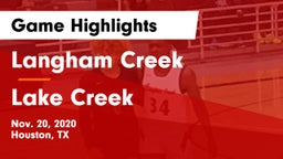 Langham Creek  vs Lake Creek  Game Highlights - Nov. 20, 2020