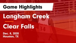 Langham Creek  vs Clear Falls  Game Highlights - Dec. 8, 2020