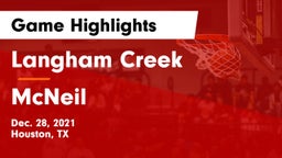 Langham Creek  vs McNeil  Game Highlights - Dec. 28, 2021