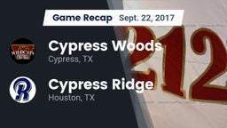 Recap: Cypress Woods  vs. Cypress Ridge  2017