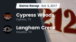 Recap: Cypress Woods  vs. Langham Creek  2017