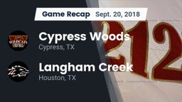Recap: Cypress Woods  vs. Langham Creek  2018