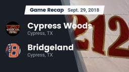 Recap: Cypress Woods  vs. Bridgeland  2018