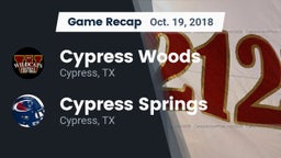 Recap: Cypress Woods  vs. Cypress Springs  2018