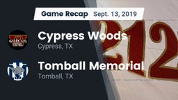 Recap: Cypress Woods  vs. Tomball Memorial 2019