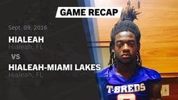 Recap: Hialeah  vs. Hialeah-Miami Lakes  2016