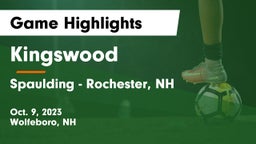 Kingswood  vs Spaulding  - Rochester, NH Game Highlights - Oct. 9, 2023