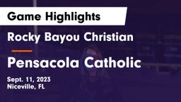 Rocky Bayou Christian  vs Pensacola Catholic  Game Highlights - Sept. 11, 2023