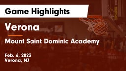 Verona  vs Mount Saint Dominic Academy Game Highlights - Feb. 6, 2023