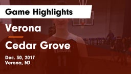 Verona  vs Cedar Grove  Game Highlights - Dec. 30, 2017