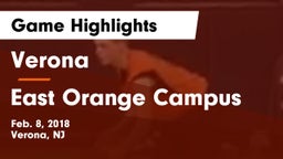 Verona  vs East Orange Campus  Game Highlights - Feb. 8, 2018
