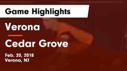 Verona  vs Cedar Grove  Game Highlights - Feb. 20, 2018