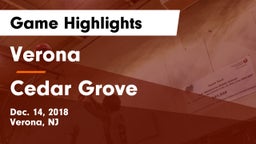Verona  vs Cedar Grove  Game Highlights - Dec. 14, 2018