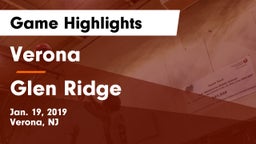 Verona  vs Glen Ridge  Game Highlights - Jan. 19, 2019
