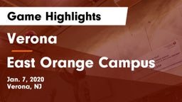 Verona  vs East Orange Campus  Game Highlights - Jan. 7, 2020