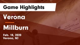 Verona  vs Millburn  Game Highlights - Feb. 18, 2020
