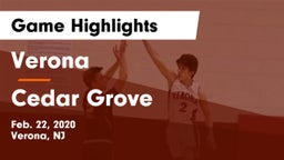 Verona  vs Cedar Grove  Game Highlights - Feb. 22, 2020