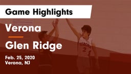 Verona  vs Glen Ridge  Game Highlights - Feb. 25, 2020