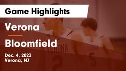 Verona  vs Bloomfield  Game Highlights - Dec. 4, 2023